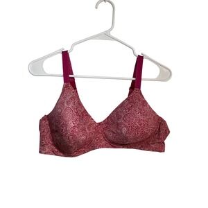 Bali Comfort Revolution Wireless Bra Pink Paisley 40C Full Coverage 3468